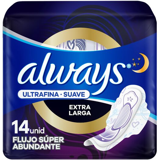 ALWAYS TOALLA ULTRA FINA NOCTURNA SUAVE X 14 UND