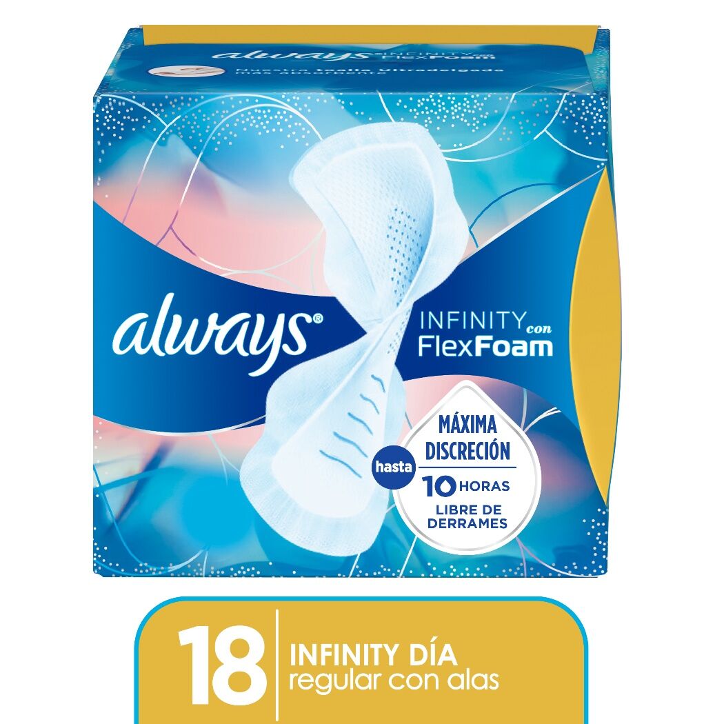 ALWAYS TOALLA INFINITY DIA C/ALAS ULTRA DELGADA X 18 UND