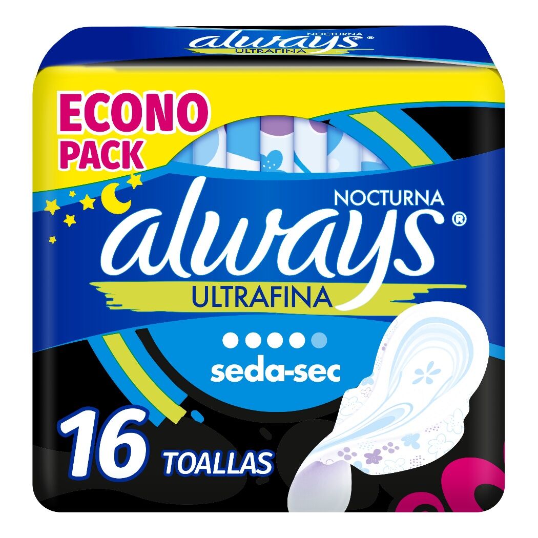 ALWAYS TOALLA ULTRA FINA NOCTURNA MALLA X 16 UND F/ABUN