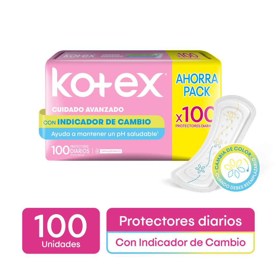 KOTEX PROTECTOR DIARIO CON INDICADOR X 100 UND