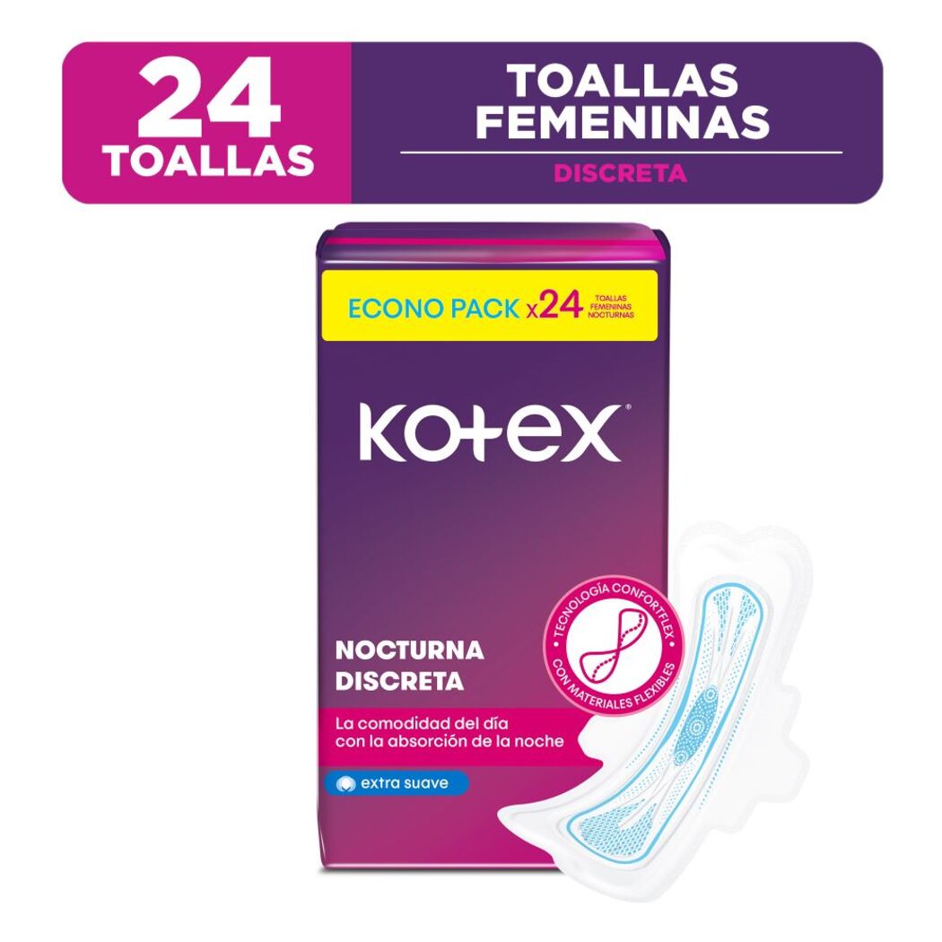 KOTEX ULTRAFINA NOCHE SUAVE X 24