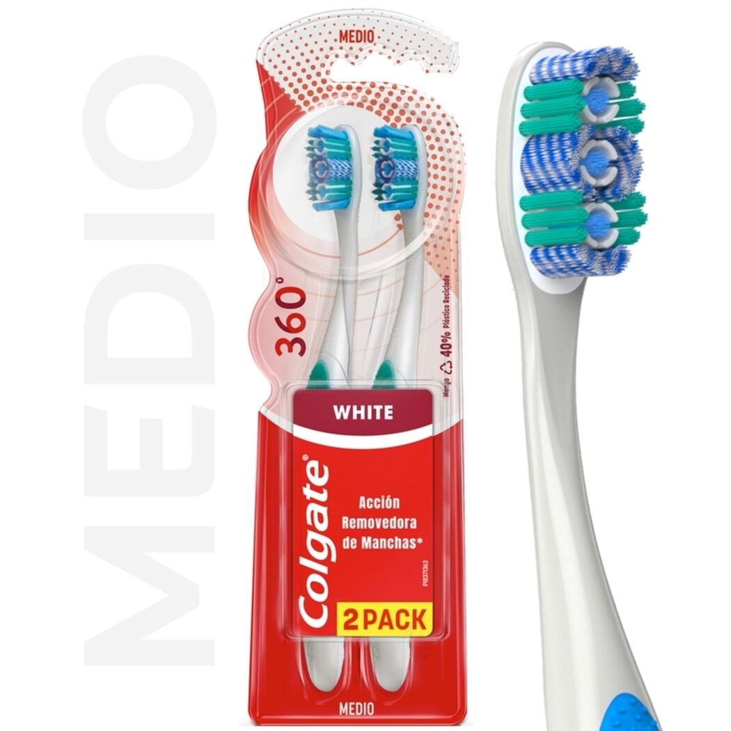 COLGATE CEP 360 LUMINOUS WHITE MEDIO X 2