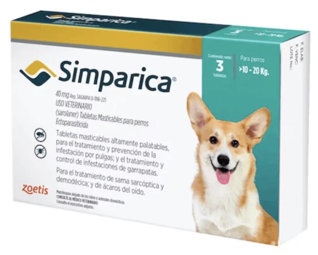 SIMPARICA COM MAST 40 MG X 3