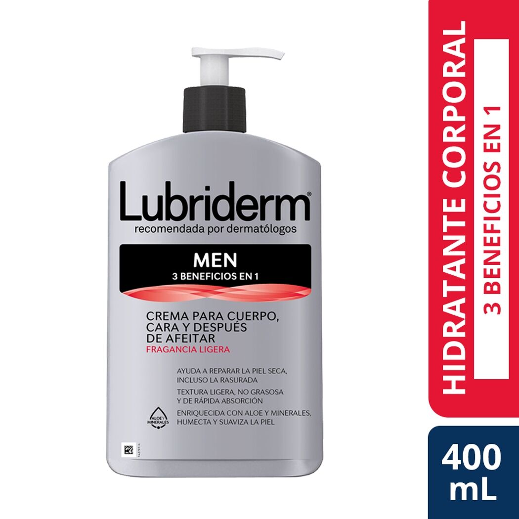 LUBRIDERM MEN CREMA 3 EN 1 X 400 ML