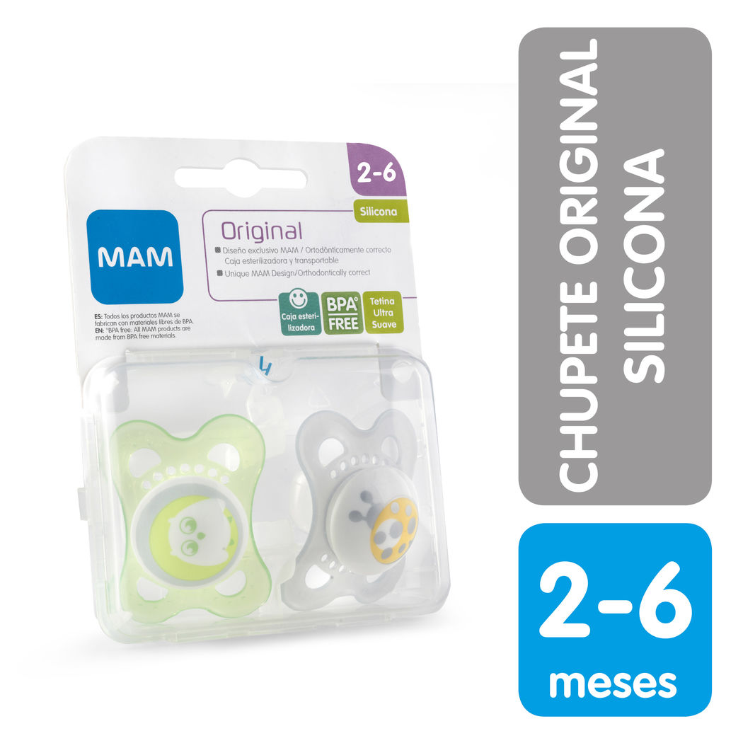 MAM CHUPETE X 2 AIR 6+SILICONA