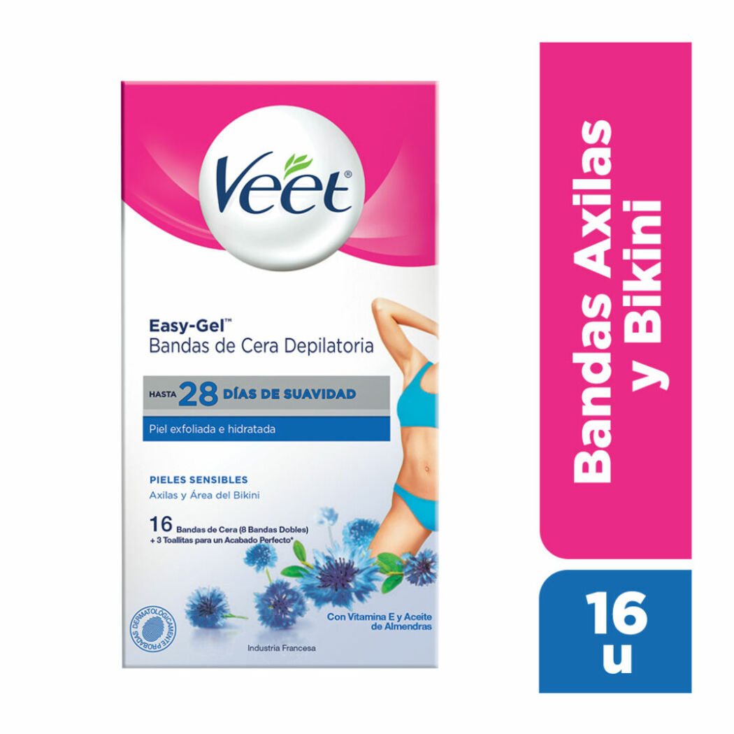 VEET BANDAS DEP AXILAS BIKINI PURE & FRESH PIEL SENSIBLE X 16