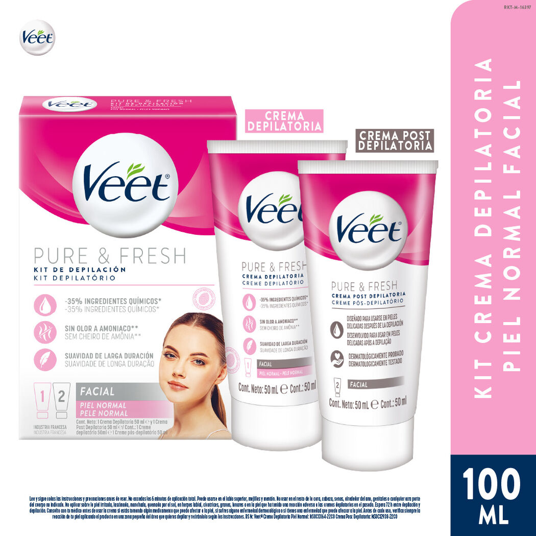 VEET KIT DE DEPILACION FACIAL PIEL NORMAL 2 X 50 ML