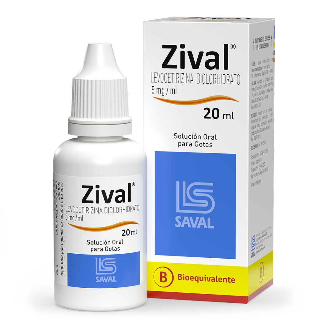 ZIVAL GOTAS 5MG/ML X 20 ML