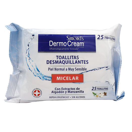 DERMOCREAM TOALLA DESMAQUILL MICELAR X 25 UND