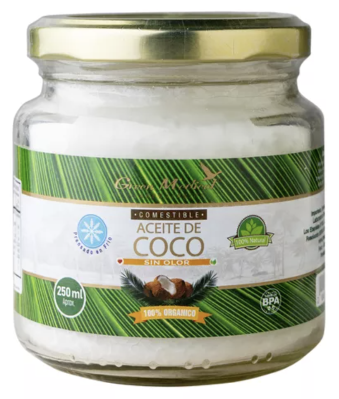 ACEITE DE COCO X 250 ML GREEN MED(VIDRIO)
