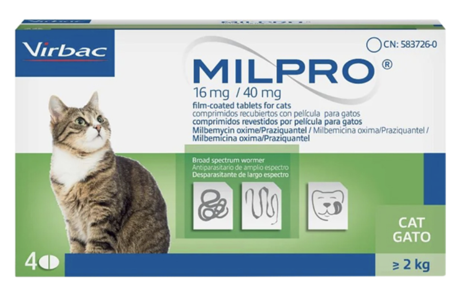 MILPRO GATO COMP 16/40 MG +2 KG X 2