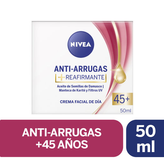 NIVEA FACIAL ANTIARRUGAS + REAFIRMANTE FPS 45+ X 50 ML