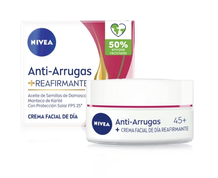 NIVEA FACIAL ANTIARRUGAS + REAFIRMANTE FPS 45+ X 50 ML