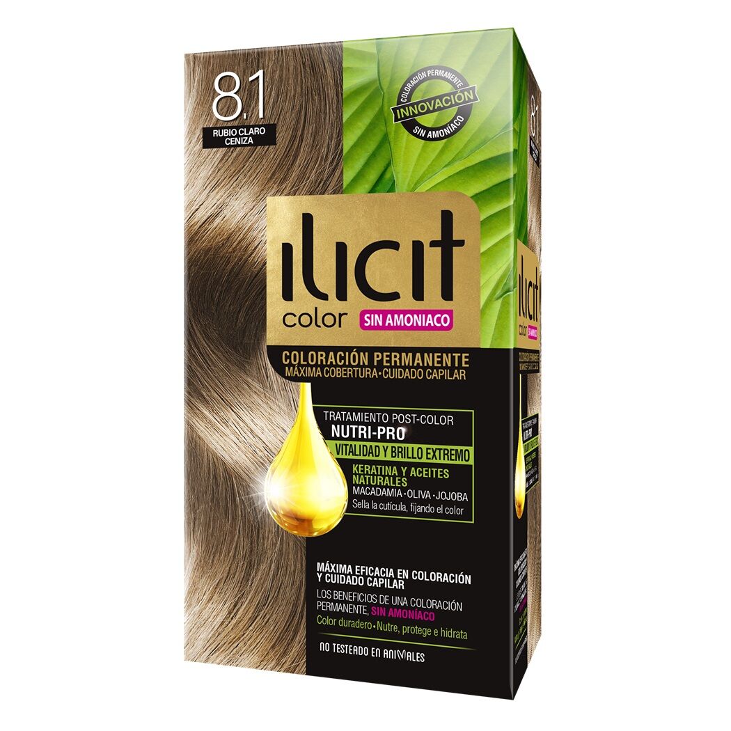 ILICIT SIN AMONIACO 8/1 RUBIO CLARO CENIZA X 60 GR