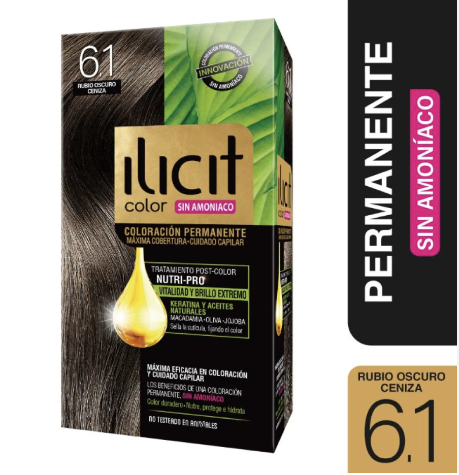 ILICIT SIN AMONIACO 6/1 RUB OSCURO CENIZA X 60 GR