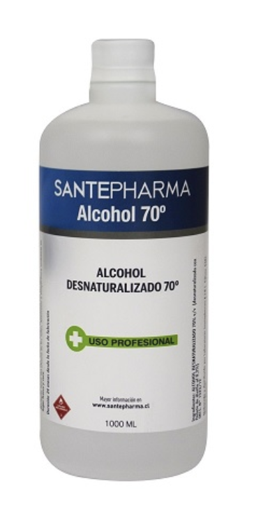 ALCOHOL DESNATURALIZADO 70% X 1000 ML SANTEPHARMA