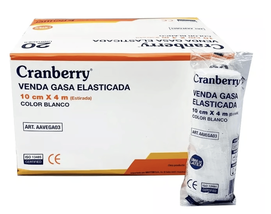 CRANBERRY VENDA GASA ELASTICADA 10 CM X 4 M X 20 UND (DM)