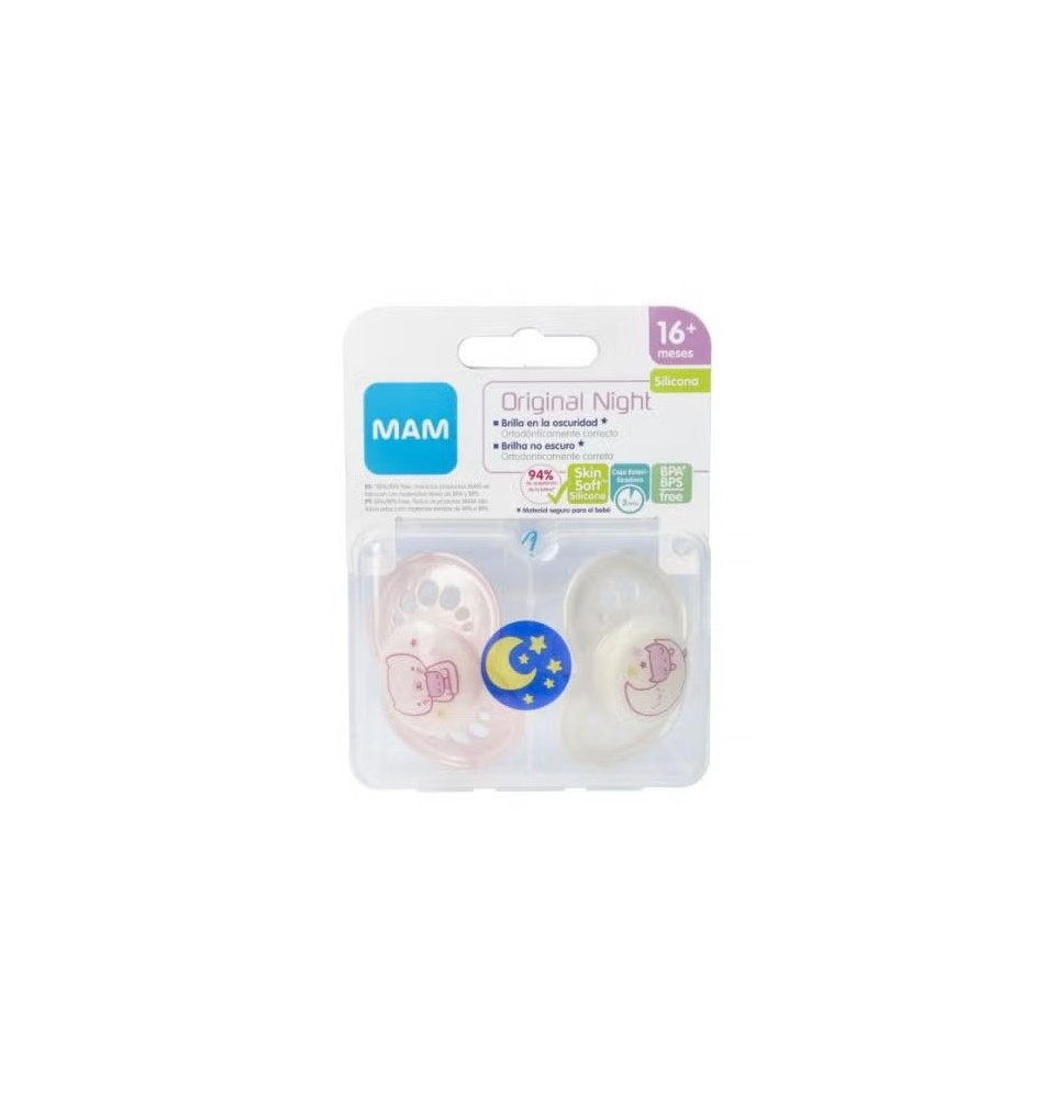 MAM CHUPETE X 2 NIGHT 16+ MESES SILIC