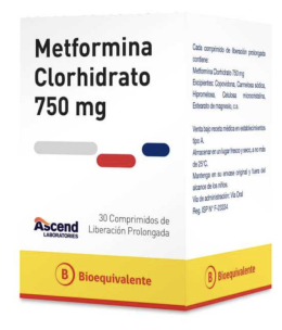 METFORMINA XR 750 MG X 30 COMPRIMIDOS