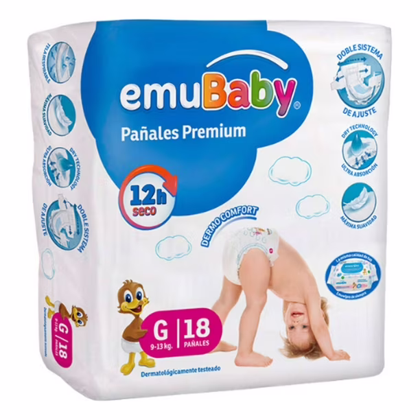 EMUBABY PAÑAL PREMIUM G X 18 UND