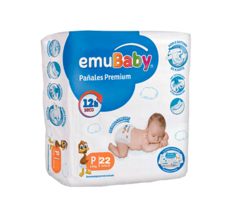 EMUBABY PAÑAL PREMIUM P X 22 UND