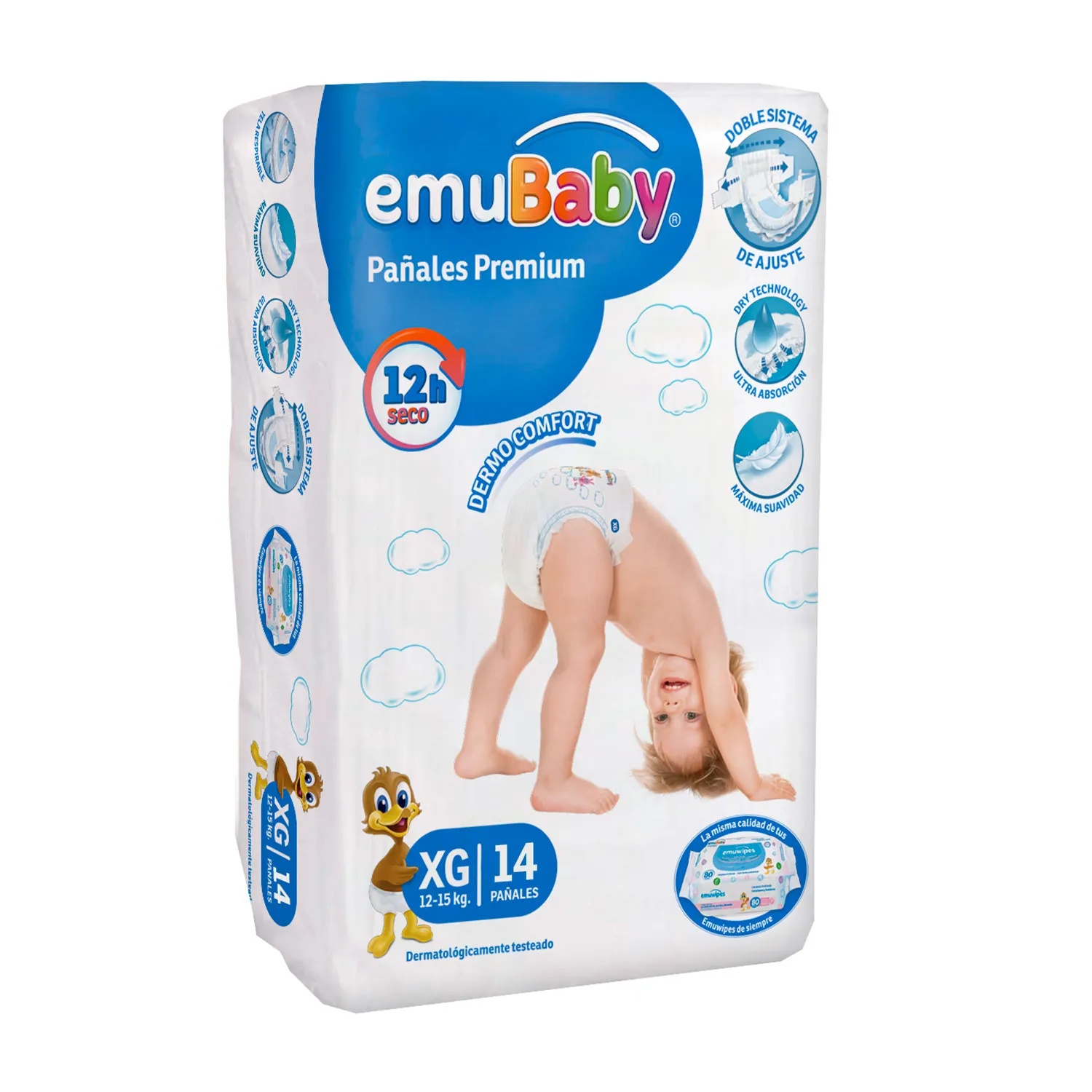 EMUBABY PAÑAL PREMIUM XG X 14 UND