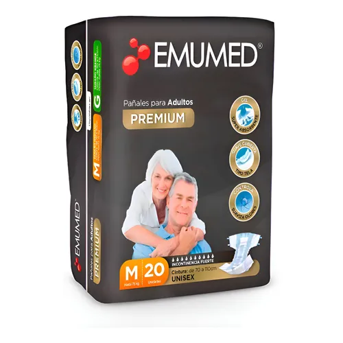 EMUMED PAÑAL ADULTO PREMIUM M X 20 UND
