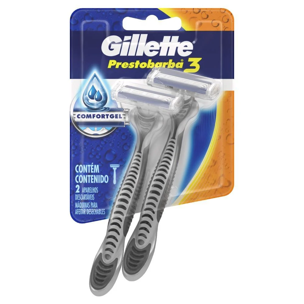 GILLETTE PRESTOBARBA3 MAQUINA AFEITAR X 2 UND