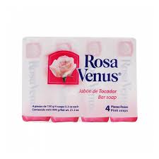 JABON ROSA VENUS ROSADO 100 GR X 4 UND