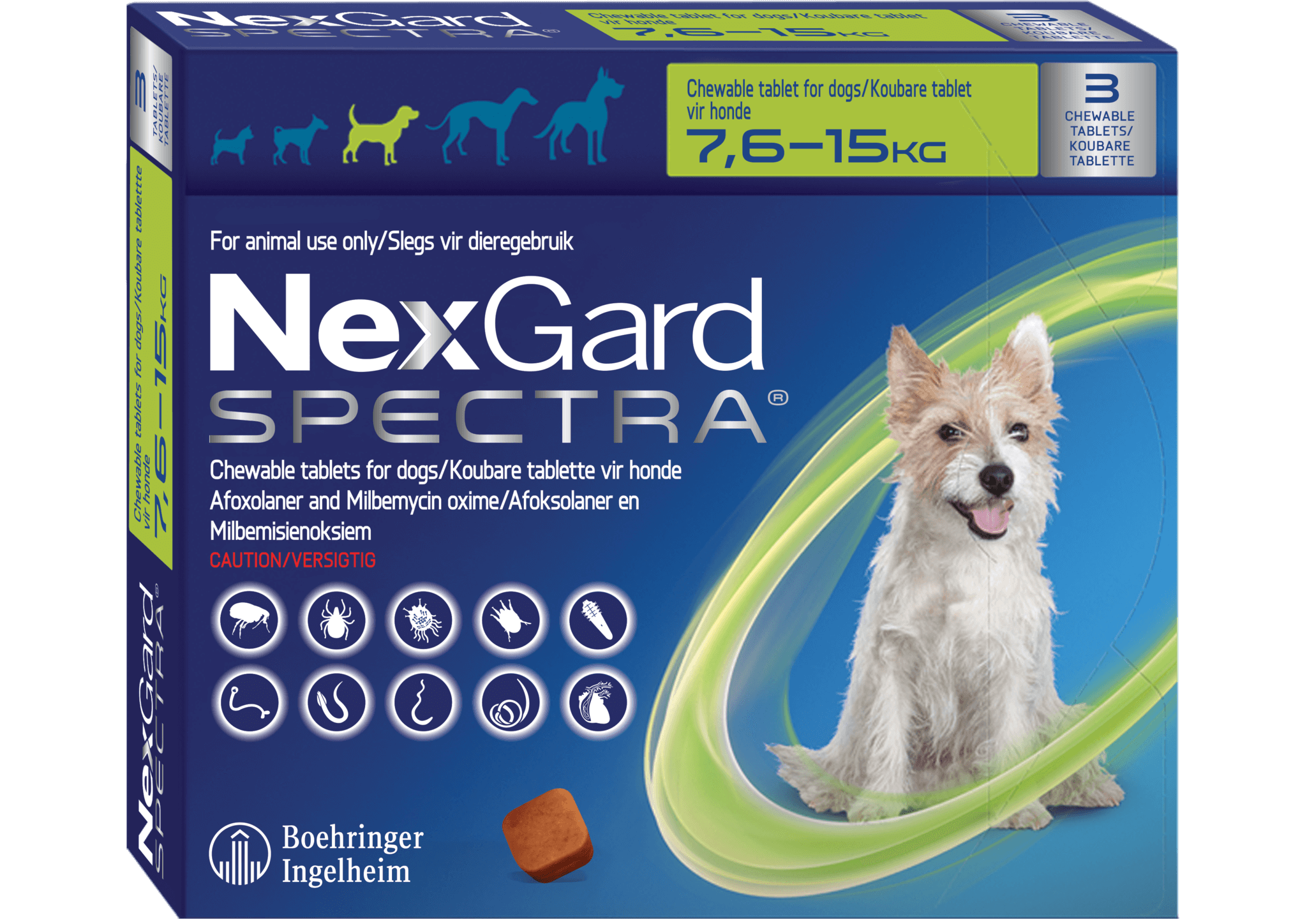 NEXGARD SPECTRA 7,6 - 15 KG X 3 COMP