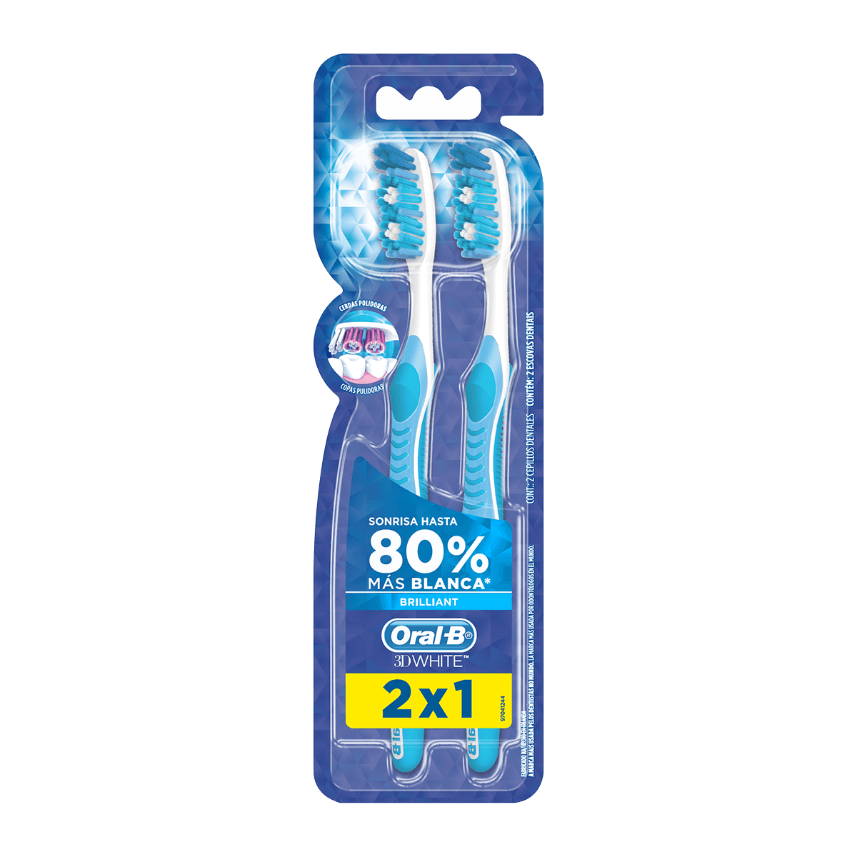 ORAL B CEPILLO 3D WHITE MEDIANO X 2 UND