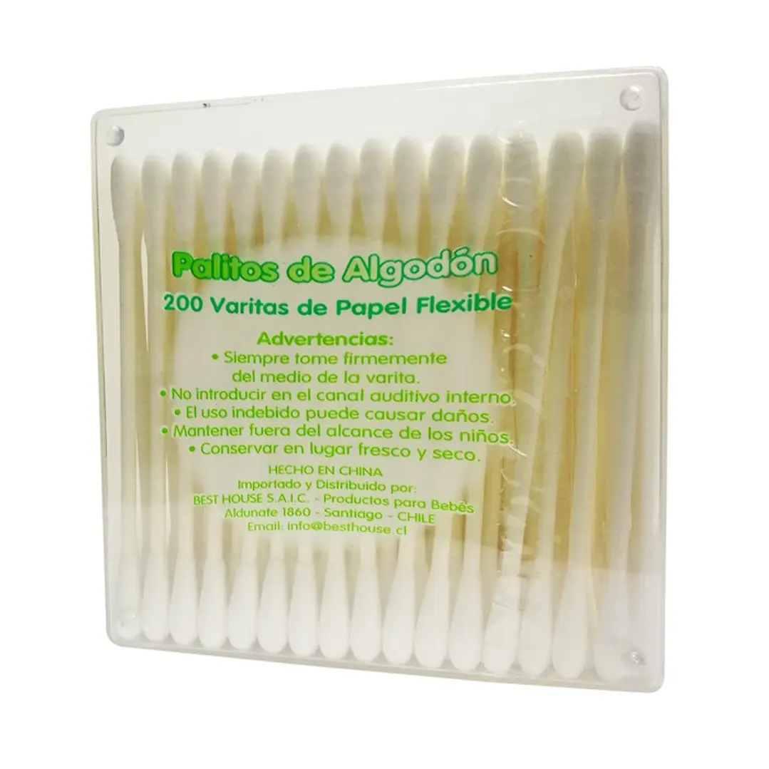 PALITOS DE ALGODON DELGADOS Y ACANALADOS X 200 UND