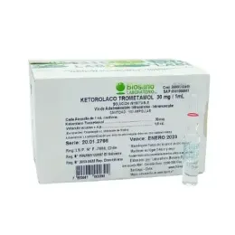 KETOROLACO TROMETAMOL AMP 30 MG/ 1 ML X 100 BIOSANO