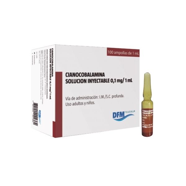 CIANOCOBALAMINA AMP 0,1MG/1 ML X 100 DIFEM (EC)