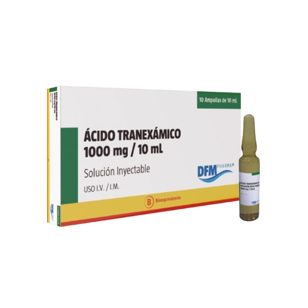 ACIDO TRANEXAMICO AMP 1000MG/10ML X 10 DIFEM (EC)