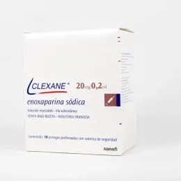 CLEXANE 20MG/0,2 ML X 10 JERINGA PRELLENADA SOLUCIÓN INYECTABLE