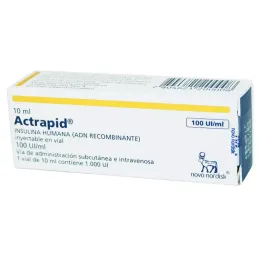 ACTRAPID HM AMPOLLA 100UI X 10 ML X 1