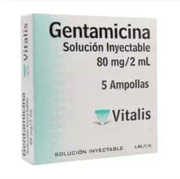 GENTAMICINA 80 MG/2ML X 5 AMPOLLAS