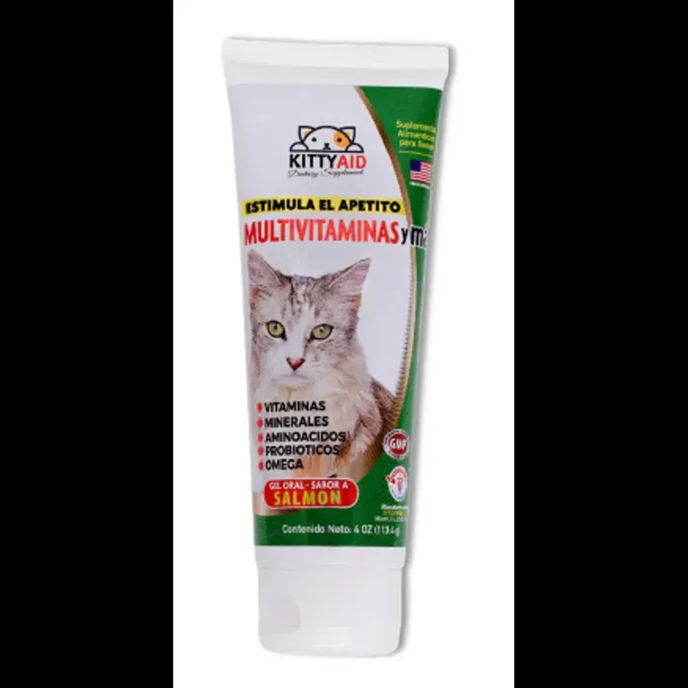 KITTY AID MULTIVITAMINAS GEL SALMON X 113.4 GR