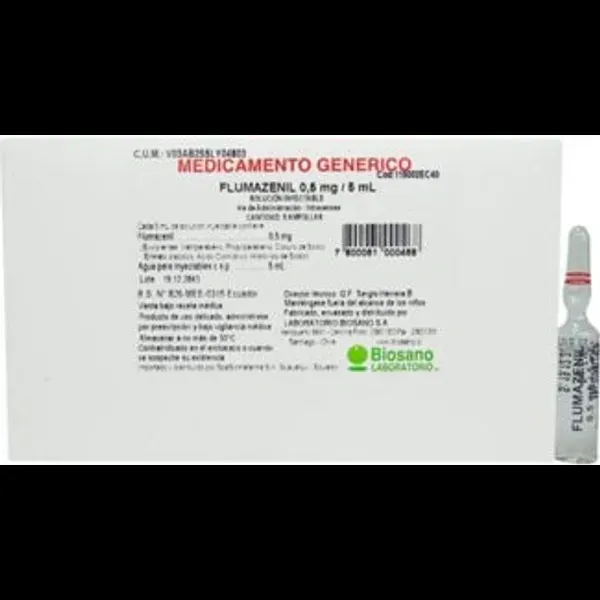 FLUMAZENIL 0,5 MG 10 AMPOLLAS DE 5 ML. BIOSANO