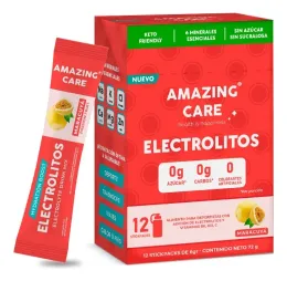 AMAZING CARE ELECTROLITOS EN POLVO SABOR MARACUYA X 12 STICKPACKS