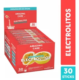 AMAZING CARE ELECTROLITOS EN POLVO MARACUYA X 30 UND