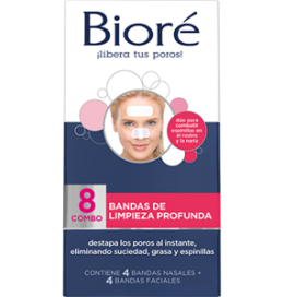 BIORE BANDAS LIMPIEZA PROFUNDA COMBO X 8 UND