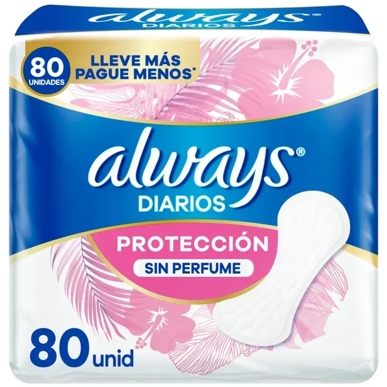 ALWAYS PROTECTORES DIARIO SIN PERFUME X 80 UND