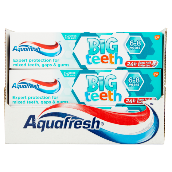 AQUAFRESH BIG TEETH 6-8 X 94 G X 2
