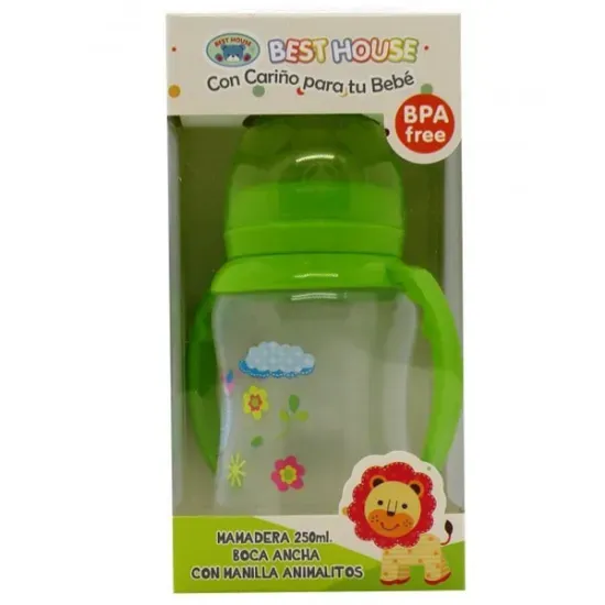 MAMADERA BOCA ANCHA X 250 ML BOQUILLA + CHUPETE
