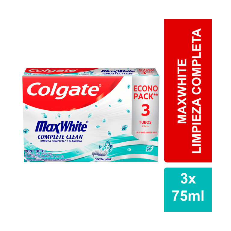 COLGATE CRE DENT MAX WHITE X 75 ML X 3 PACK