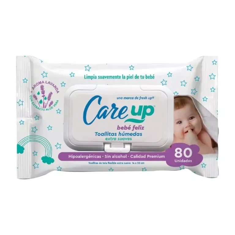 CARE UP TOALLA HUMEDA C/TAPA X 80 UND