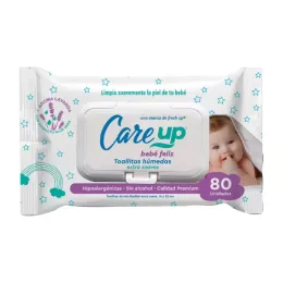 CARE UP TOALLA HUMEDA C/TAPA X 80 UND