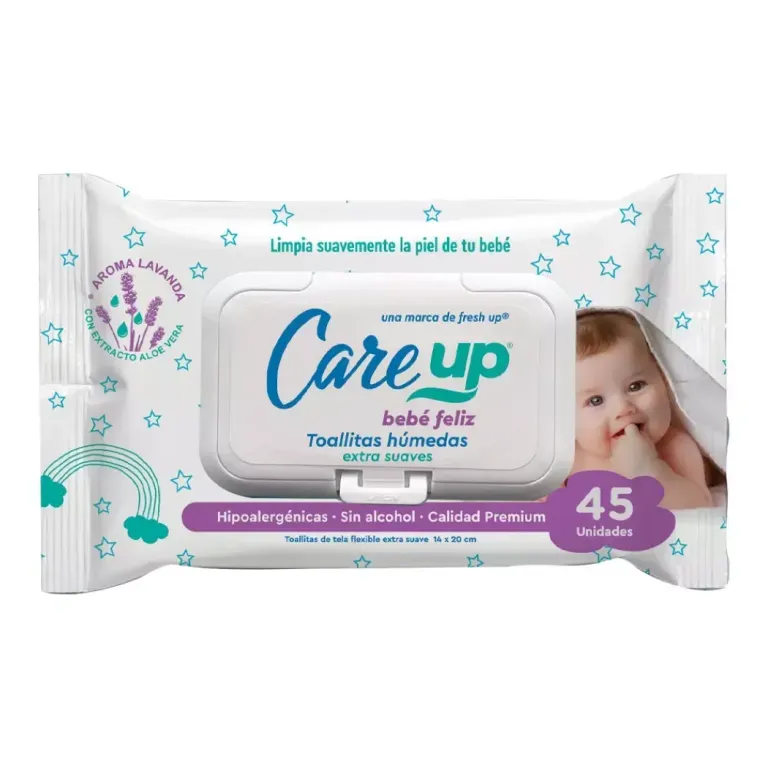 CARE UP TOALLA HUMEDA C/TAPA X 45 UND